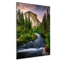El Capitan Yosemite Print, Merced River Sunrise Wall Art, 24X36