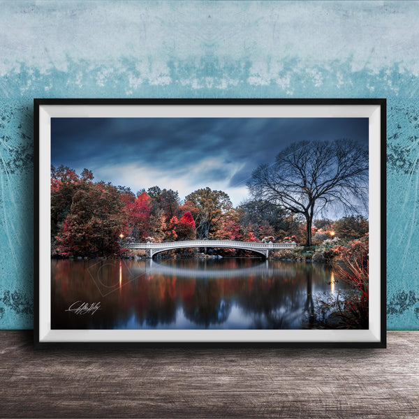 Bow Bridge Photo Print – Central Park Wall Art With Silky Smooth Water Effect