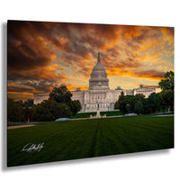 Washington DC Capitol Poster, WPA Style US Capitol Sunrise Print