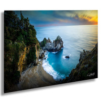 McWay Falls Wall Art – Big Sur Art Print | California Waterfall Decor on Floating Frame Canvas