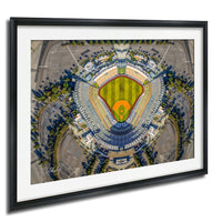 LA Dodgers Stadium Wall Art – Panoramic Dodgers Stadium LA Sunrise Cityscape Poster