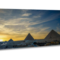 Giza Pyramids Sunset Print | Sphinx Desert Golden Hour Wall Art