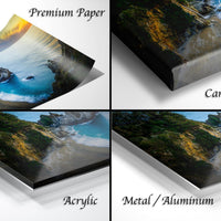McWay Falls Wall Art – Big Sur Art Print | California Waterfall Decor on Floating Frame Canvas
