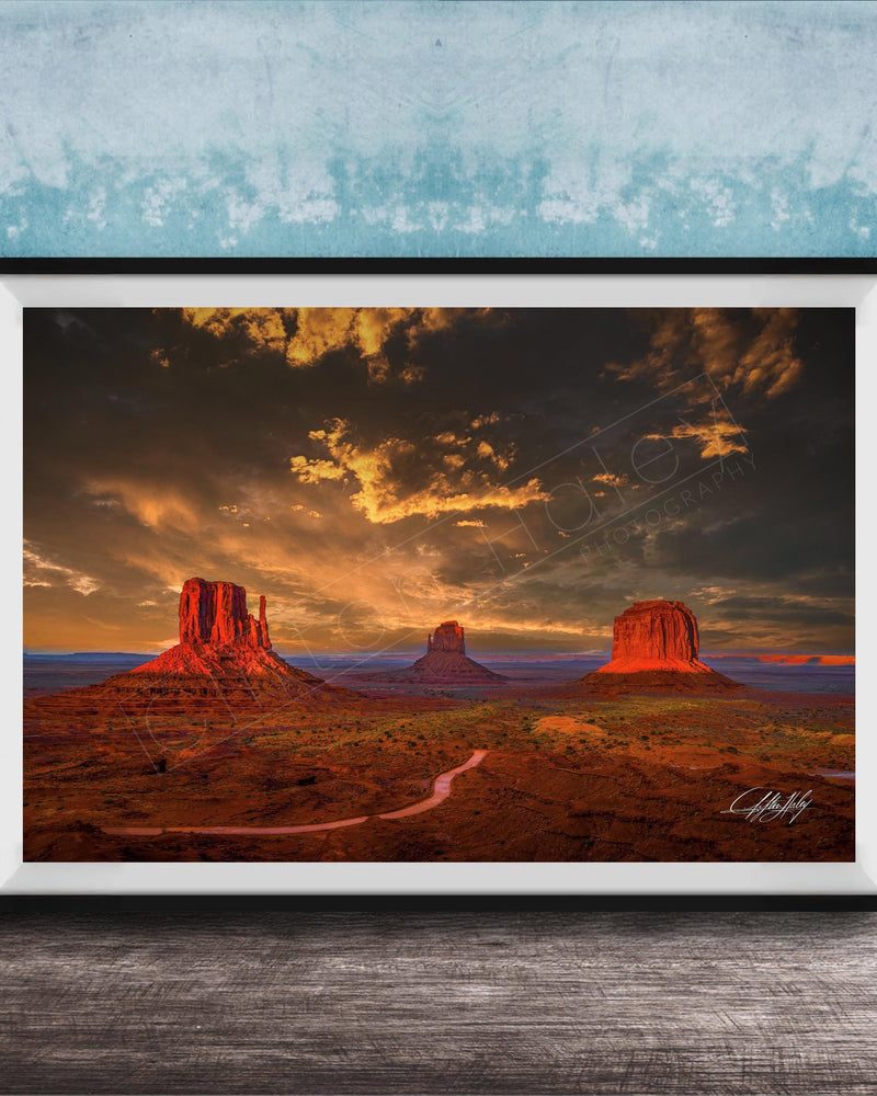 Monument Valley Mittens Print - Southwestern Desert Art Sunrise Landscape Photo