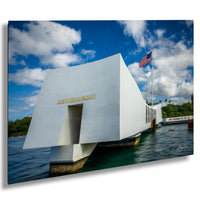 earl Harbor photo print, USS Arizona memorial decor, Hawaii history artwork, WWII tribute wall art, Pacific ocean fine art print, naval remembrance photography, Honolulu wall hanging, historic naval memorial art, American patriot photo gift, freedom sacrifice artwork, solemn ocean landscape photo, tranquil harbor decor print, December 7th remembrance art, quiet reflection fine art, honor fallen heroes decor
