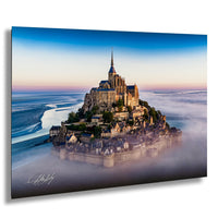Mont Saint-Michel Poster, Normandy Sunrise Fog Print, Artist Signed