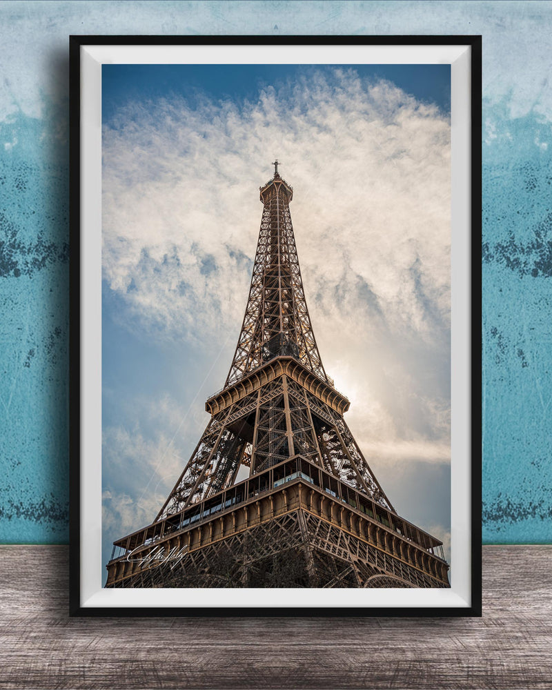the Eiffel Tower, a famous landmark in Paris, France.