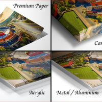 Florida State stadium wall art, Doak Campbell sunset print, FSU Seminoles aerial photo, Fear the Spear fine art, Unconquered stadium decor, Tallahassee sports photography, college football home print, Seminole legacy canvas, Florida State aerial stadium, FSU campus wall decor