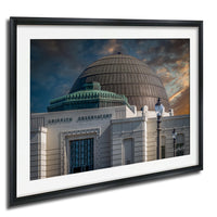 the Griffith Observatory, a large domed building with a distinctive architectural style.