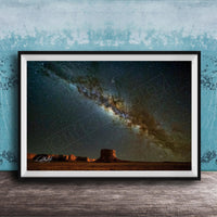 Monument Valley Mittens Print – Southwestern Desert Art | Milky Way Wall Decor