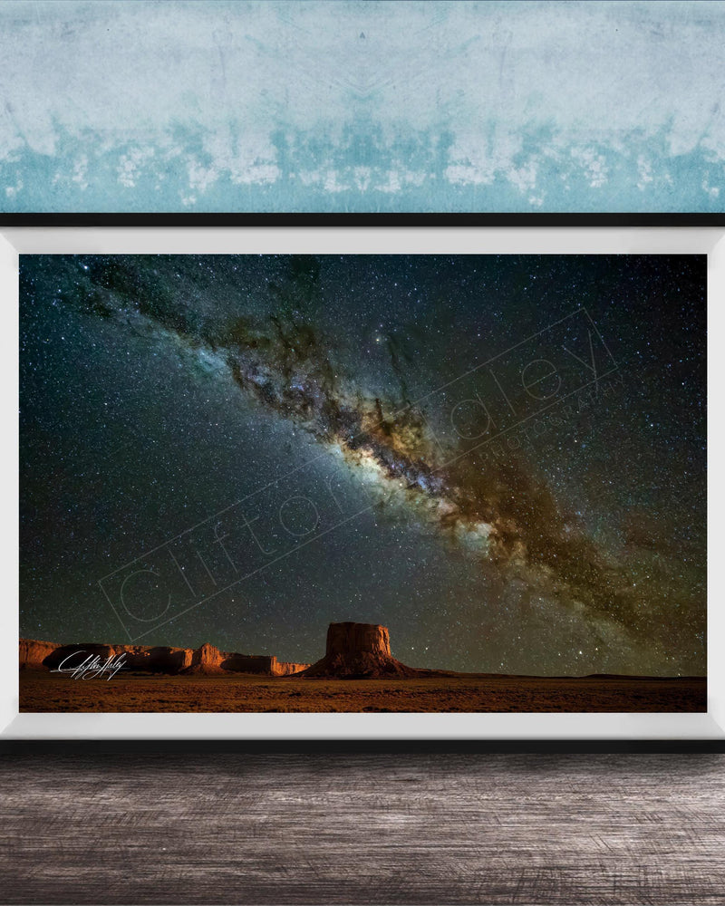 Monument Valley Mittens Print – Southwestern Desert Art | Milky Way Wall Decor