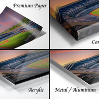 Royals Baseball Canvas, Kauffman Stadium Sunset Wall Art Posters