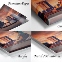 Statue Of Liberty Wall Art, New York Sunrise Skyline Urban Print