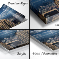 The image is a collage of four different views of a cityscape, including a close-up of a building, a city skyline, a cityscape with a river, and a cityscape with a river.