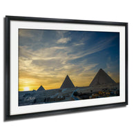 Giza Pyramids Sunset Print | Sphinx Desert Golden Hour Wall Art