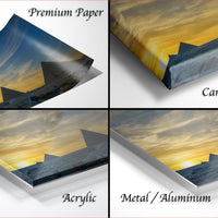 Giza Pyramids Sunset Print | Sphinx Desert Golden Hour Wall Art