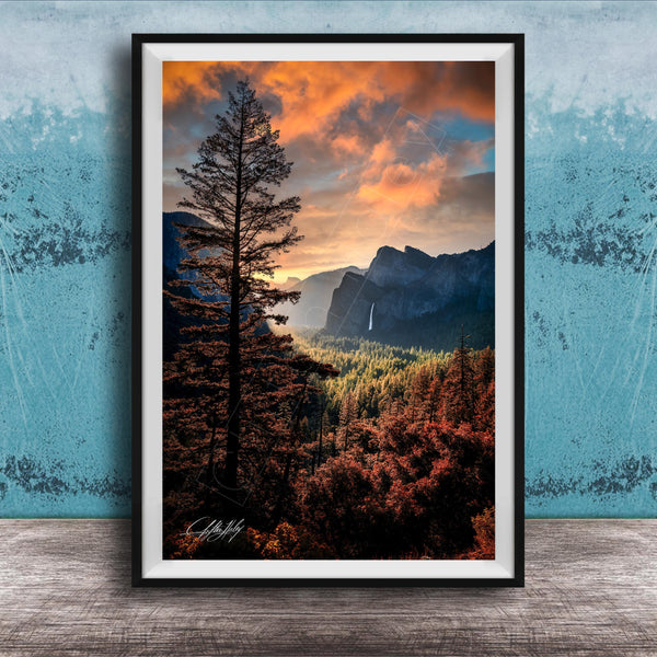 Yosemite Tunnel View Print, Half Dome Sunrise Landscape Art Poster