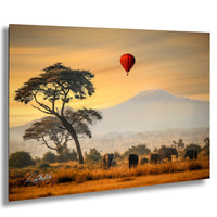 Amboseli sunrise, hot air balloon, elephants Kenya, acacia tree, Mount Kilimanjaro, wildlife photography, Maasai culture, African safari, Christian storytelling, Kenya landscapes