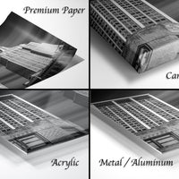 a series of four photographs of a building