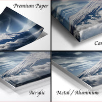 four different views of a mountain landscape, including a close-up of the mountain peak, a close-up of the mountain peak with clouds, a close-up of the mountain peak with clouds, and a close-up of the mountain peak with clouds.