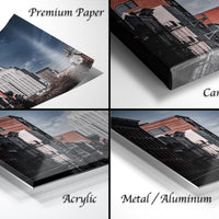 The image is a collage of four different views of a cityscape, including a close-up of a building, a city skyline, a city street, and a cityscape with a tall building.