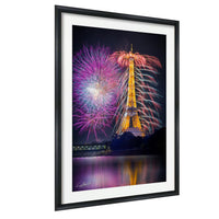 Paris Fireworks Print | Eiffel Tower Bastille Day Night Art Decor
