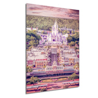 Capture the magic of Orlando’s “Happiest Place on Earth” with this breathtaking sunset photograph of the Princess Castle and Main Street, USA, taken from above. Every detail, from the glowing spires to the warmly lit streets, evokes the timeless charm and wonder of Disney World. Navigating drone restrictions and capturing this view was no small feat, but the result is a piece of art that preserves the enchantment of a perfect evening in the magical kingdom.