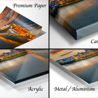 Cincinnati Ohio wall art, Ohio river aerial photography, urban skyline sunset print, Roebling bridge historic photo, Queen City home decor, Midwest travel wall art, Cincinnati sports stadiums photo, suspension bridge cityscape art, downtown Cincinnati aerial view, vibrant sunset city wall print, skyline over river fine art photo, architectural bridge photography, Cincinnati panoramic art print, Ohio city golden hour photo, Midwest urban skyline decor