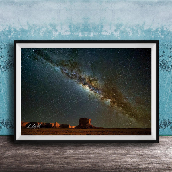 Monument Valley Mittens Print – Southwestern Desert Art | Milky Way Wall Decor